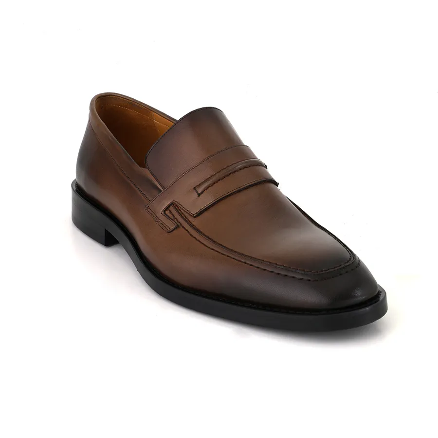 کفش چرم قهوه ای مردانه مجلسی و رسمی کد 7556